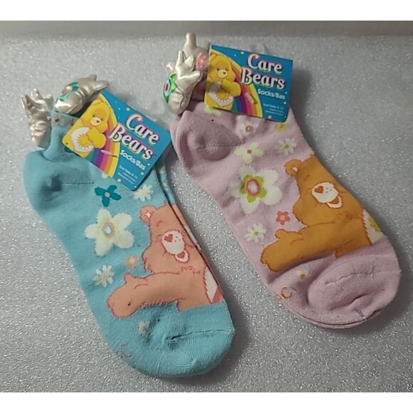 Care Bears Other - Care Bears Kids Socks Lot – 2 Pairs Size 9-11  3D Plush Bear Heads  Cute NWT